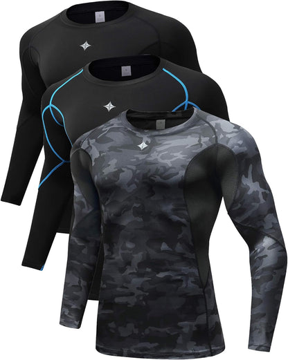 Compression Shirts for Men Long Sleeve Compression Undershirts Dry Fit Compression Shirt Baselayer Rash Guard