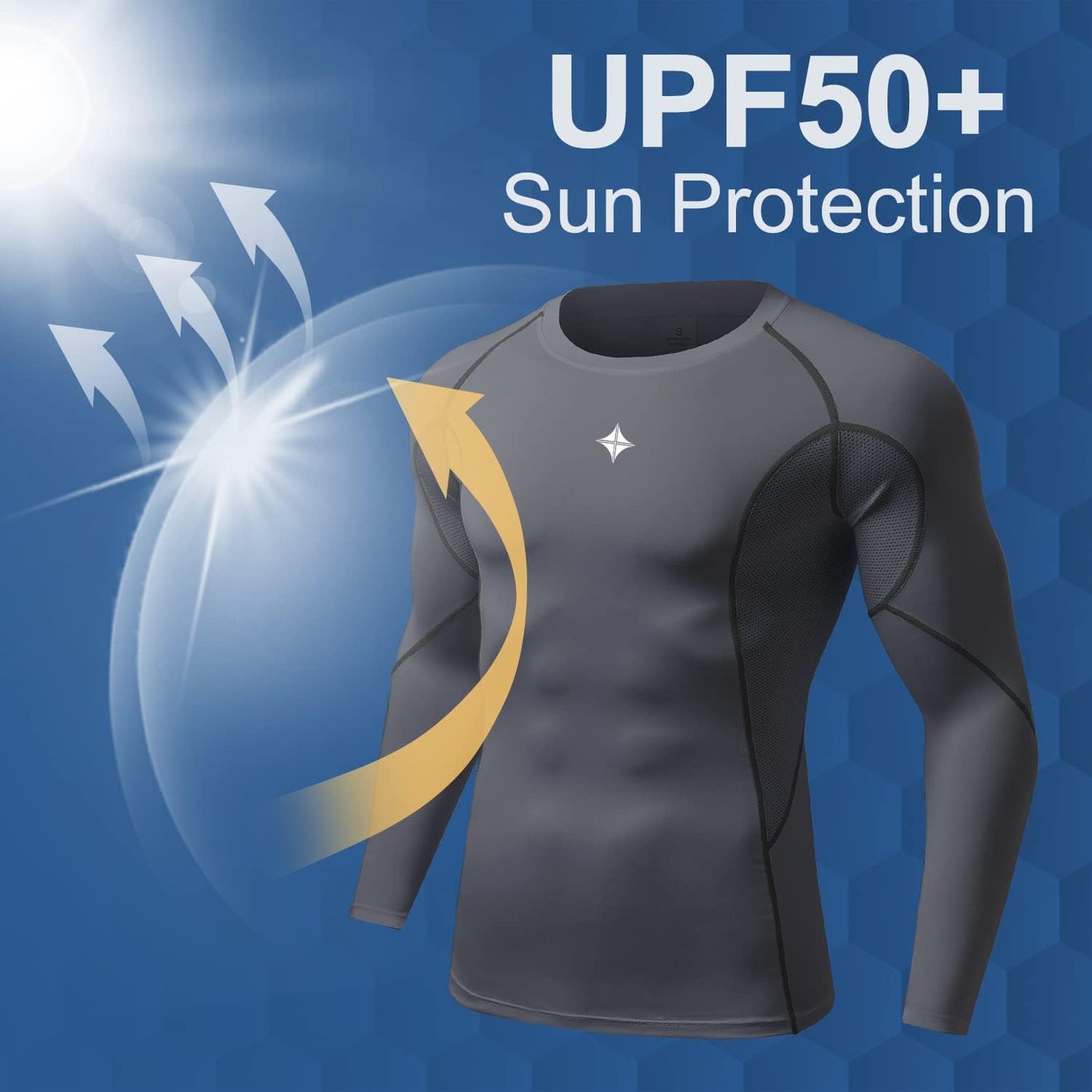 Compression Shirts for Men Long Sleeve Compression Undershirts Dry Fit Compression Shirt Baselayer Rash Guard