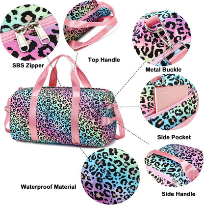 Sport Gym Duffle Travel Bag for Women Weekender Duffel Overnight Carry-On Tote with Shoe Compartment, Wet Pocket (Cheeth)