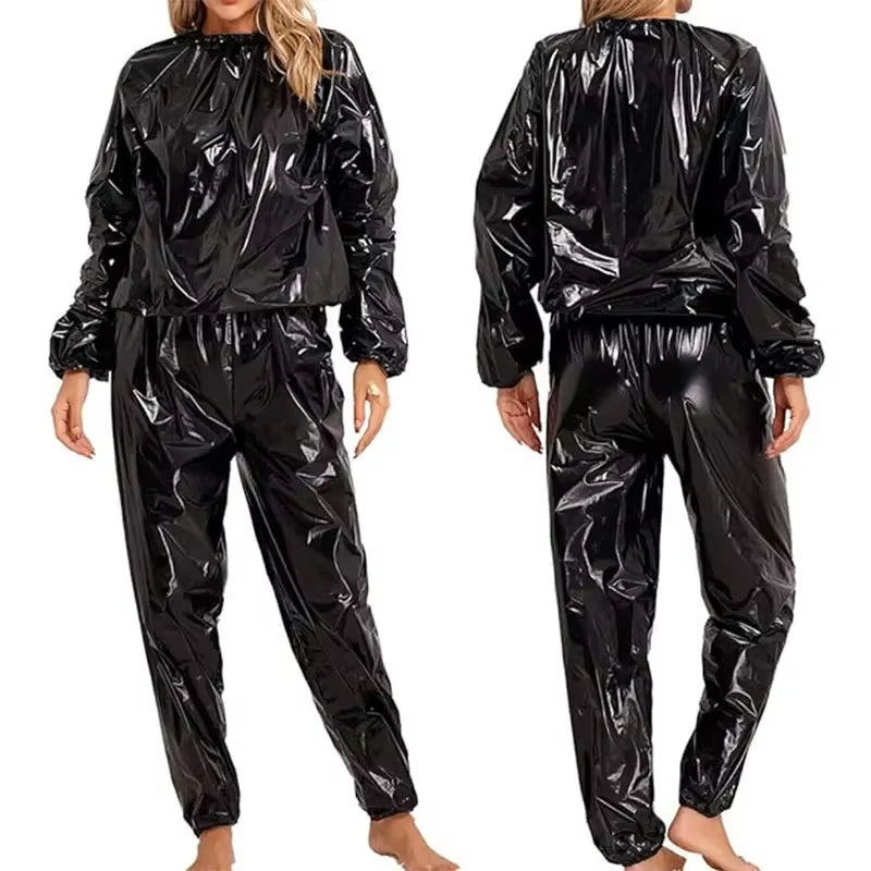 PVC Men Woman Sauna Suit Exercise Weight Loss Exercise Slimming Gym Fitness Workout Antirip Waterproof Sports Sweat Sauna Suit